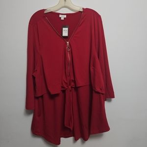 Avenue 2x deep red blouse
